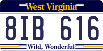 WV license plate 8IB616
