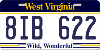 WV license plate 8IB622