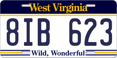 WV license plate 8IB623