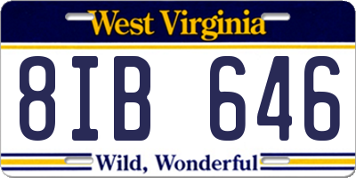 WV license plate 8IB646