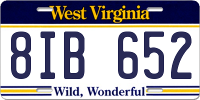 WV license plate 8IB652