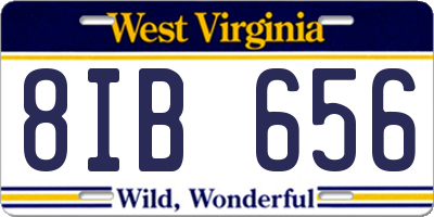 WV license plate 8IB656