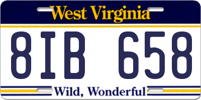 WV license plate 8IB658