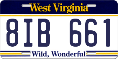 WV license plate 8IB661