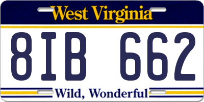 WV license plate 8IB662