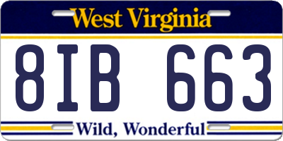 WV license plate 8IB663