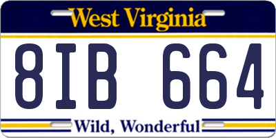 WV license plate 8IB664
