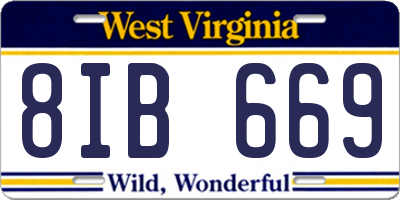 WV license plate 8IB669
