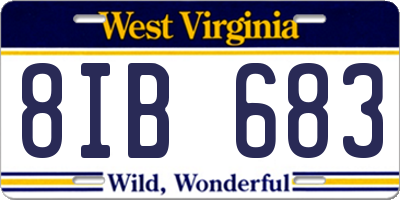 WV license plate 8IB683