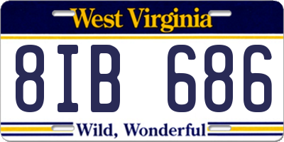 WV license plate 8IB686