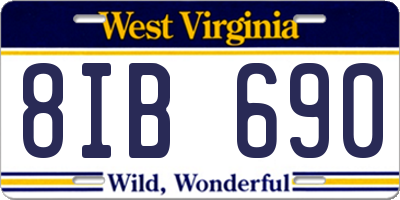 WV license plate 8IB690