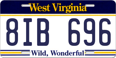 WV license plate 8IB696