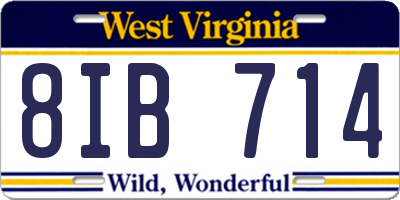 WV license plate 8IB714