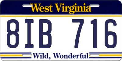 WV license plate 8IB716