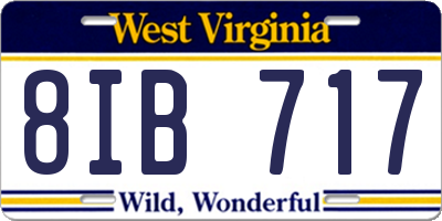 WV license plate 8IB717