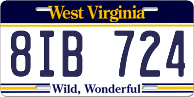 WV license plate 8IB724