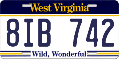 WV license plate 8IB742