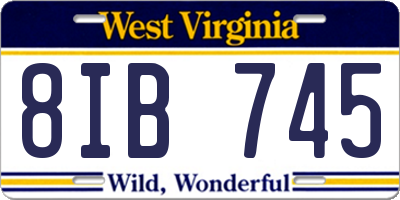 WV license plate 8IB745