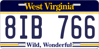 WV license plate 8IB766