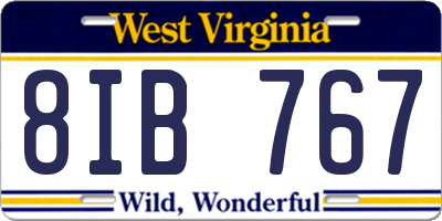 WV license plate 8IB767