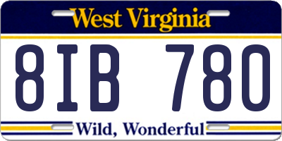 WV license plate 8IB780