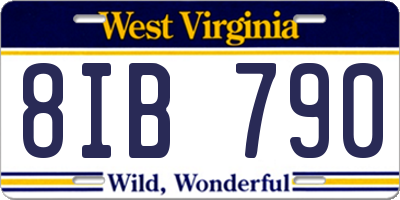 WV license plate 8IB790