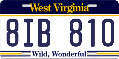 WV license plate 8IB810
