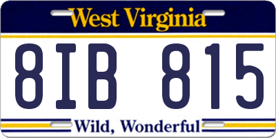 WV license plate 8IB815