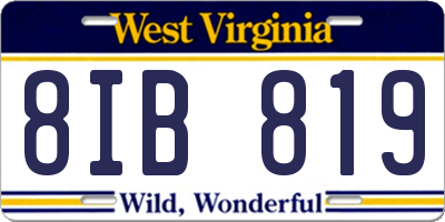 WV license plate 8IB819
