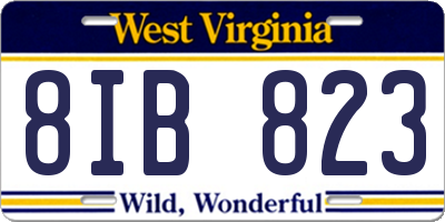 WV license plate 8IB823