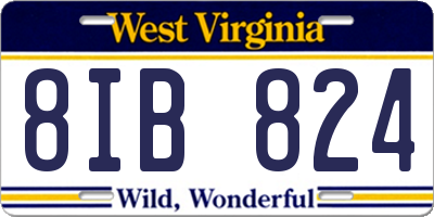 WV license plate 8IB824