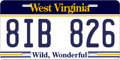 WV license plate 8IB826