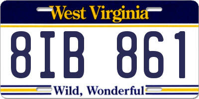 WV license plate 8IB861