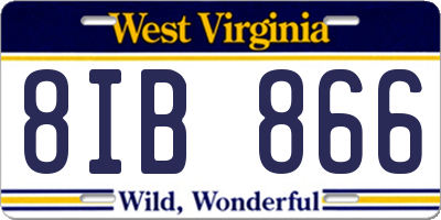 WV license plate 8IB866