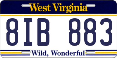 WV license plate 8IB883