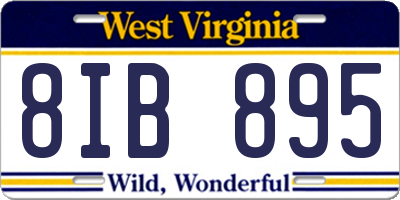 WV license plate 8IB895
