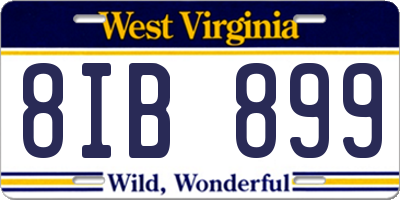 WV license plate 8IB899