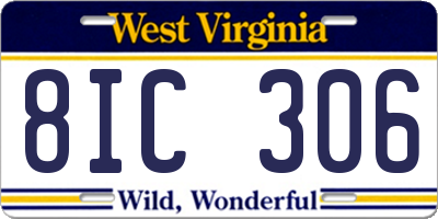 WV license plate 8IC306