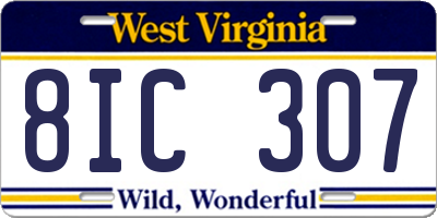 WV license plate 8IC307