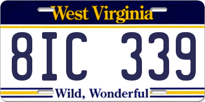 WV license plate 8IC339