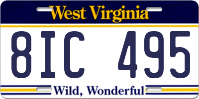WV license plate 8IC495