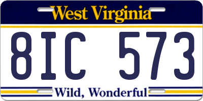WV license plate 8IC573