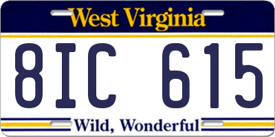 WV license plate 8IC615