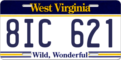 WV license plate 8IC621
