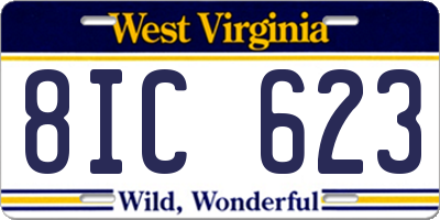 WV license plate 8IC623