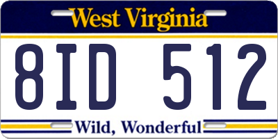WV license plate 8ID512