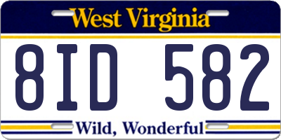 WV license plate 8ID582
