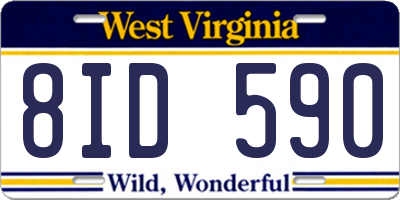 WV license plate 8ID590