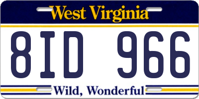 WV license plate 8ID966