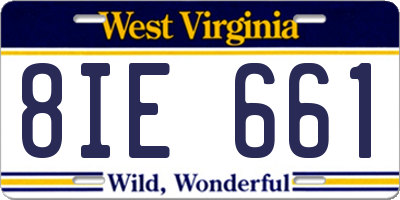 WV license plate 8IE661